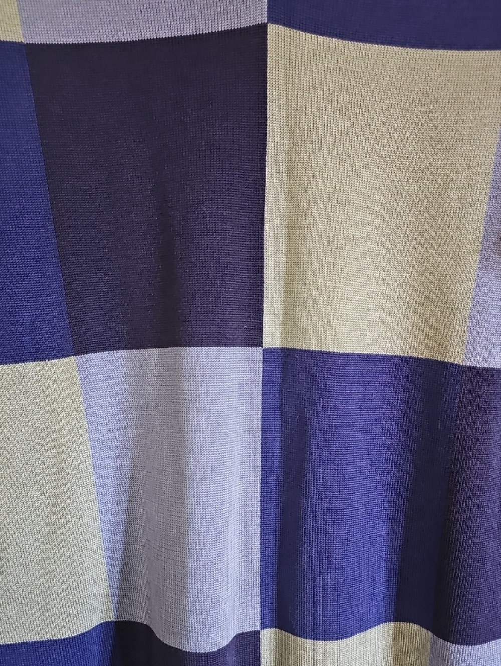 Emanuel Ungaro Men's V-Neck Checkerboard Sweater - Dark Purple & Light Lavender - Picture 6 of 10